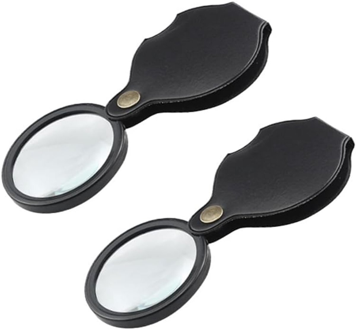 2 stuks zakloep, 10 x, opvouwbaar, draaibaar, draagbaar, mini-leesloep, vergroting voor boeken, kranten, kaarten, sieraden, reparatie, inspectie, verkenning, precisiewerk, zwart