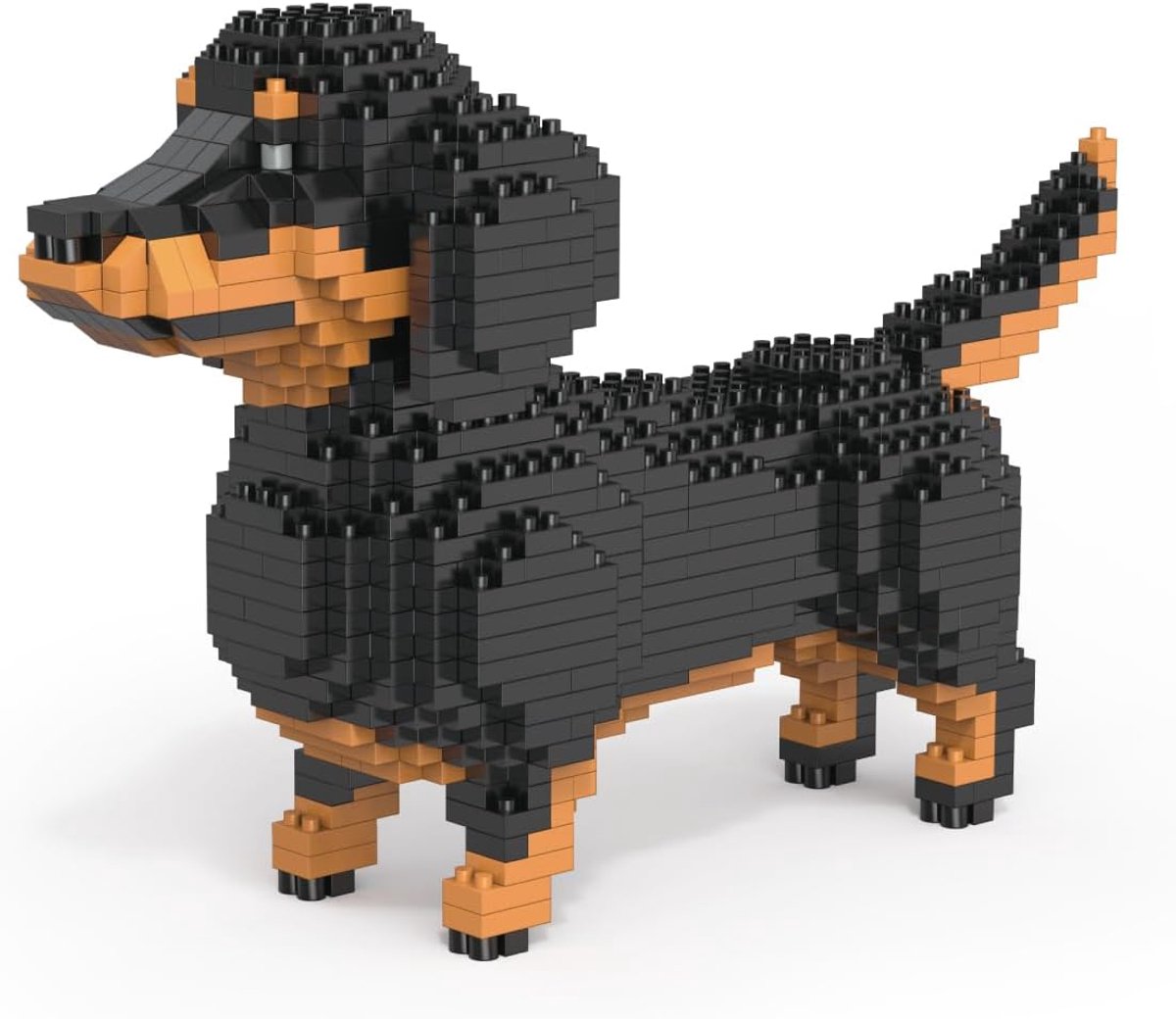 Bouwset Met Miniatuurblokken. Verzamelbare Huisdierfiguur Om Te Bouwen. Voor Volwassen En Kinder Verzamelaars. Hond Teckel Mod. B/Dachshund Mod. B
