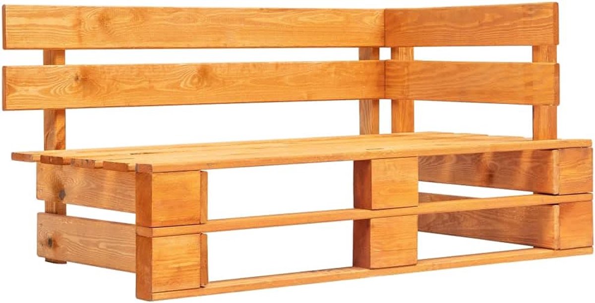Hoekbank voor buiten, palletbank, honingbruin, terrasbank, terrasbank, tuinbank, bank, tuinbank, balkon, terras, park