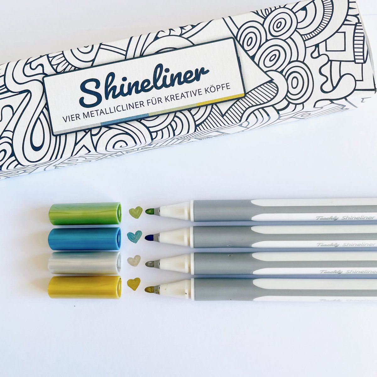 metallic stiften set van 4 - voor papier, hout, glas en steen - veelzijdige markers - perfect voor knutselen - ShopVlot