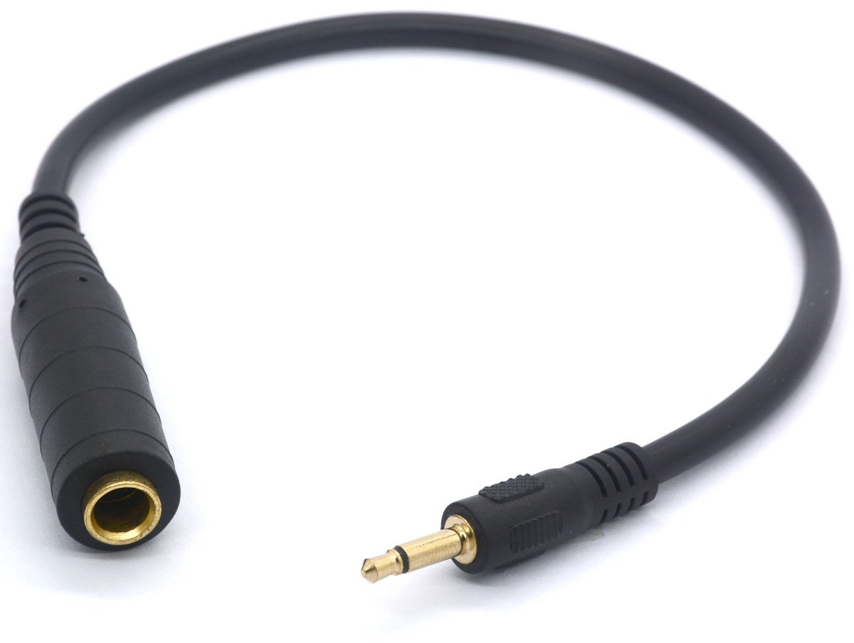 DC 0.3cm to 6.4mm Mono Cable - 1/4 Inch Jack to 1/8 Inch Plug Audio Adapter Converter Cord 1Ft (Single Channel) - ShopVlot