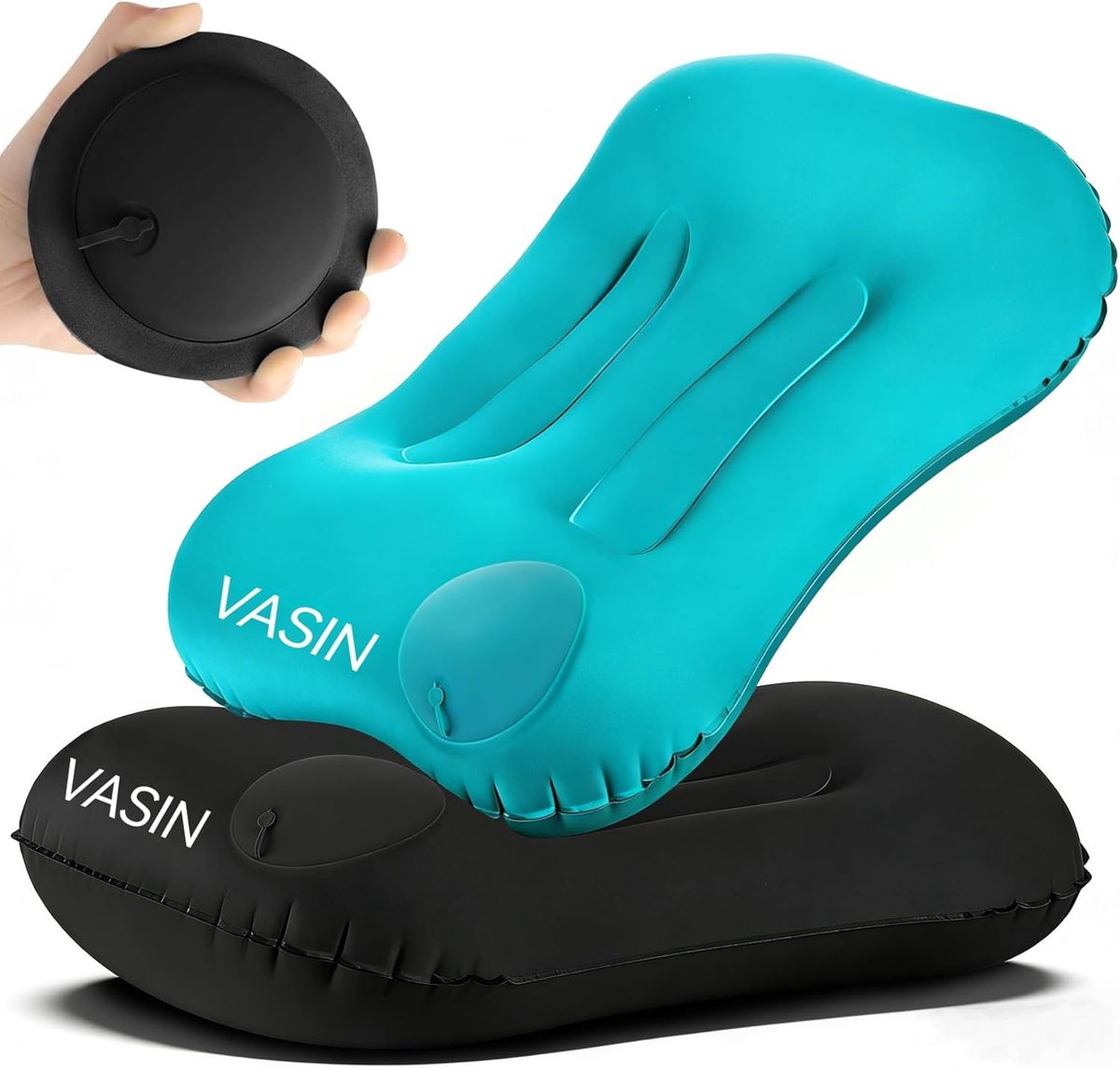 Opblaasbaar campingkussen 2 stuks - ultralicht - ergonomisch - ideaal voor kamperen - ShopVlot