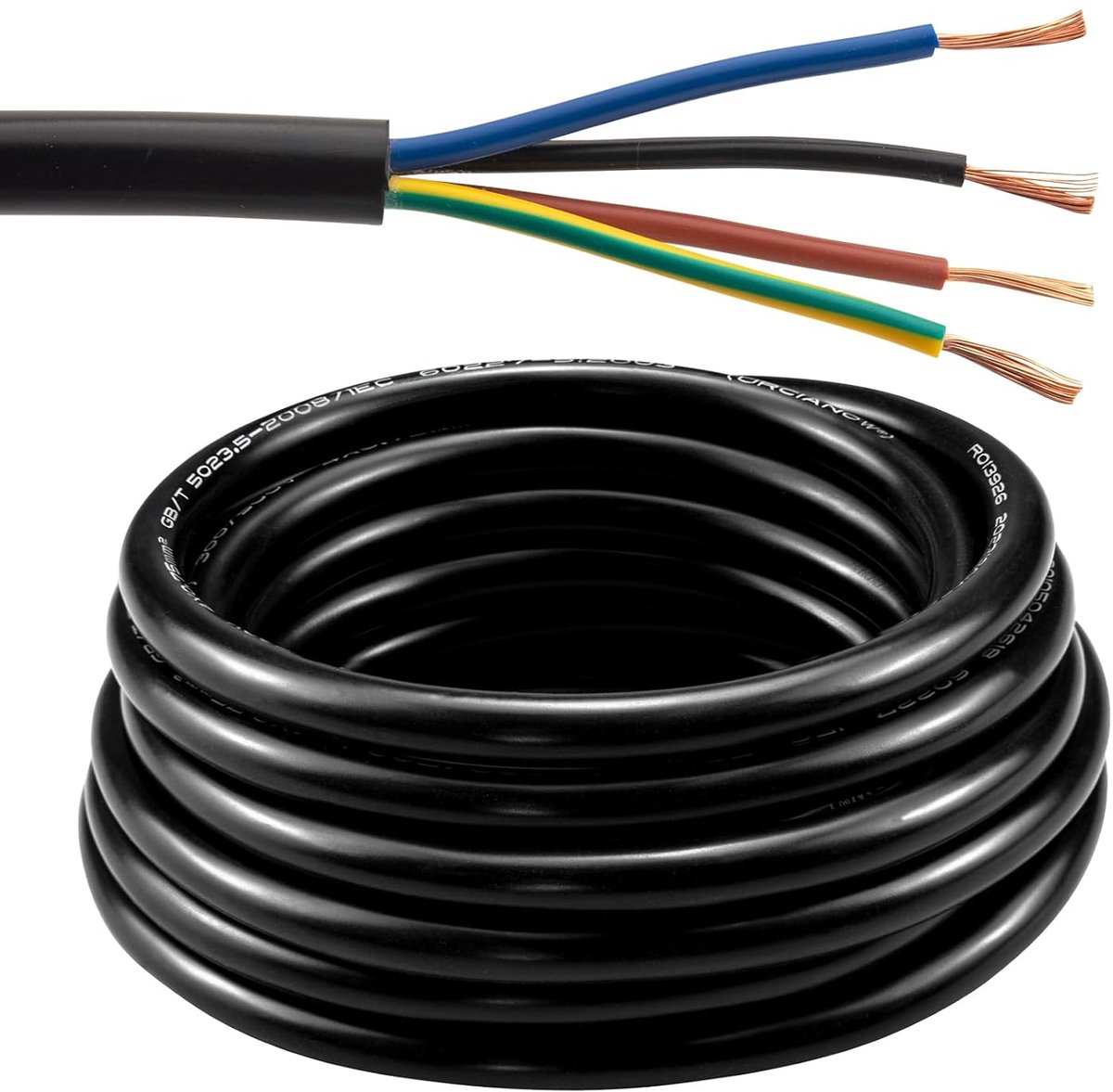 RVV kabel 4 x 0.75 mm² - 7.62 m - Zwart - Hitte- en vlamwerend - Ideaal voor motorhome en zonnepanelen - ShopVlot