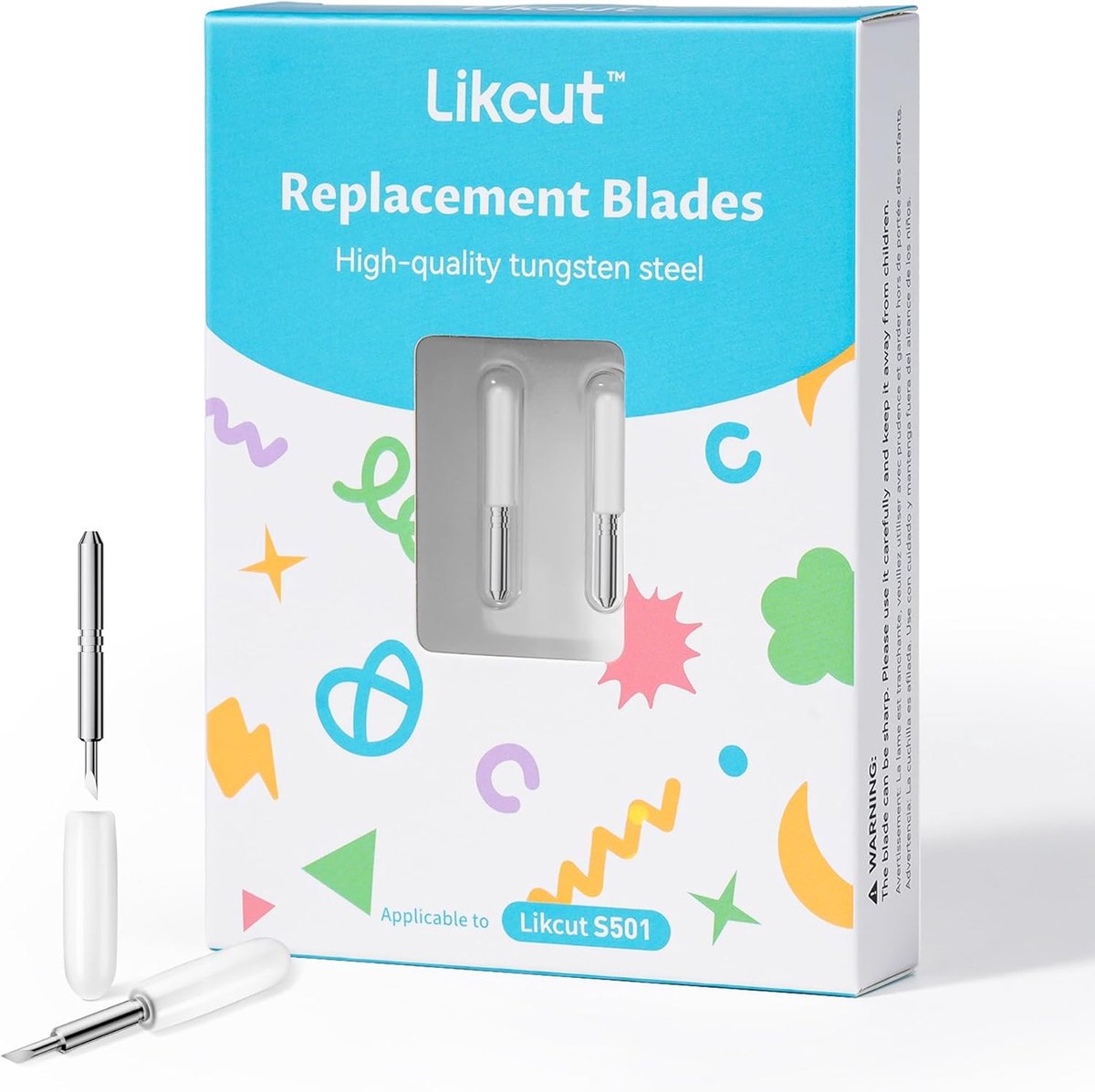 Vervangmessen Fine Tip - 45 graden voor Likcut Glee S501 - Tungsteen Staal - Ideaal voor Papier en Vinyl - ShopVlot