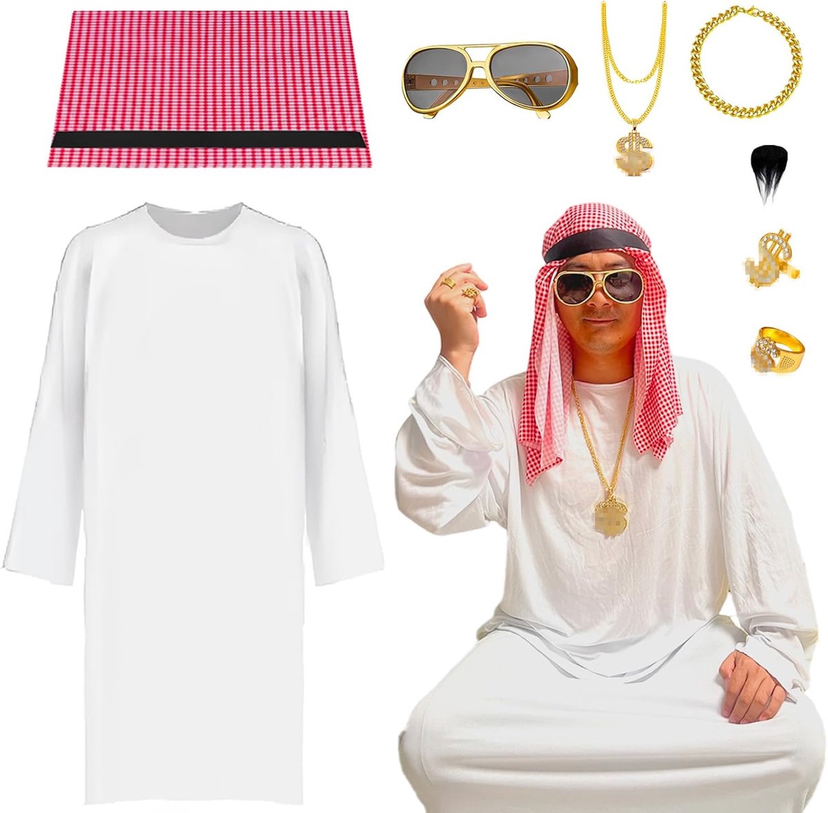 Arabisch kostuum - kostuum sheikh voor mannen - luxe ontwerp - perfect voor feestjes - ShopVlot