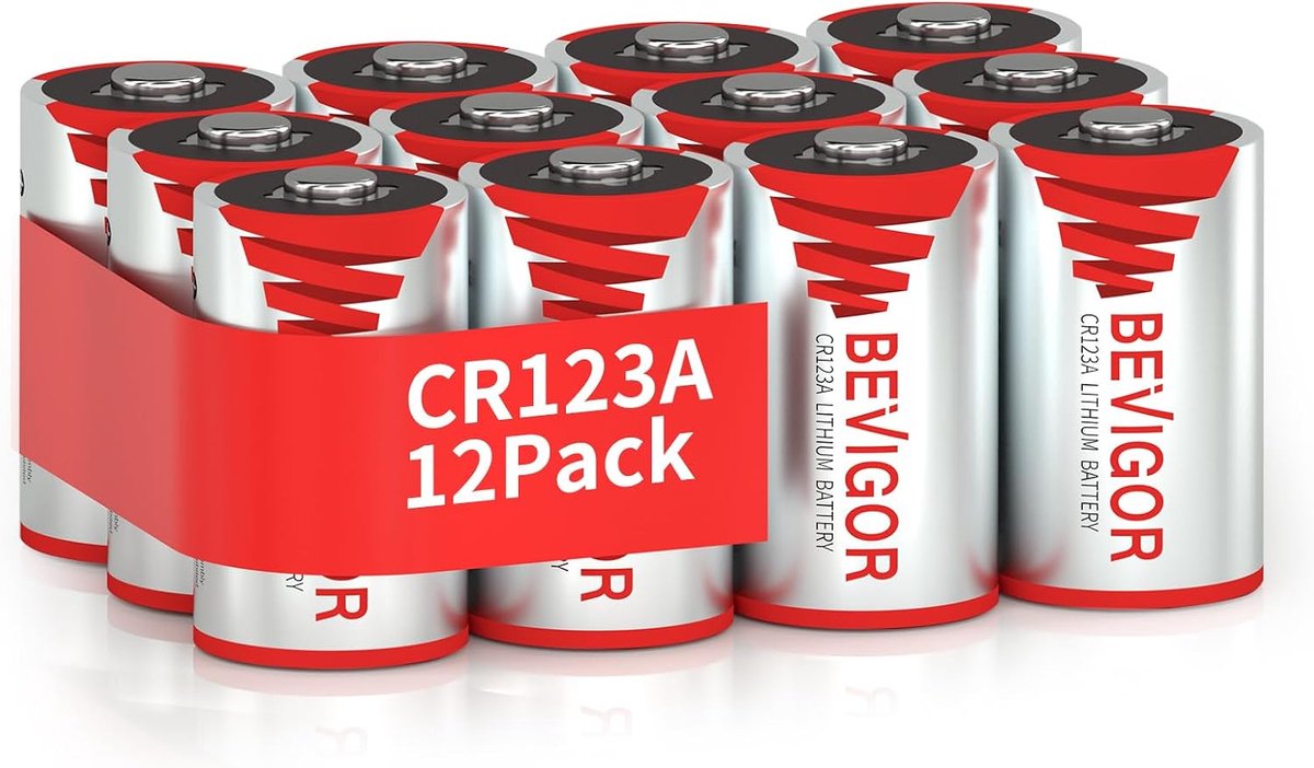 CR123A lithium batterij 1500mAh - 12 stuks - hoge energie dichtheid - ideaal voor beveiligingssystemen - ShopVlot