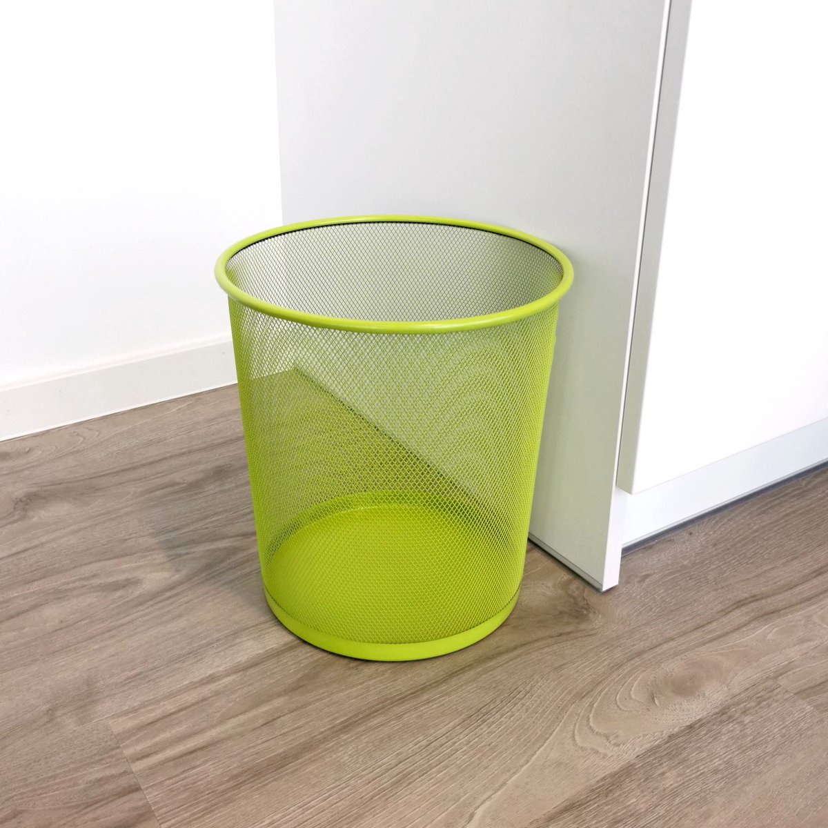 Prullenbak 12 liter - Draadgaas - Limoenkleurig - Ideaal voor kantoor - ShopVlot