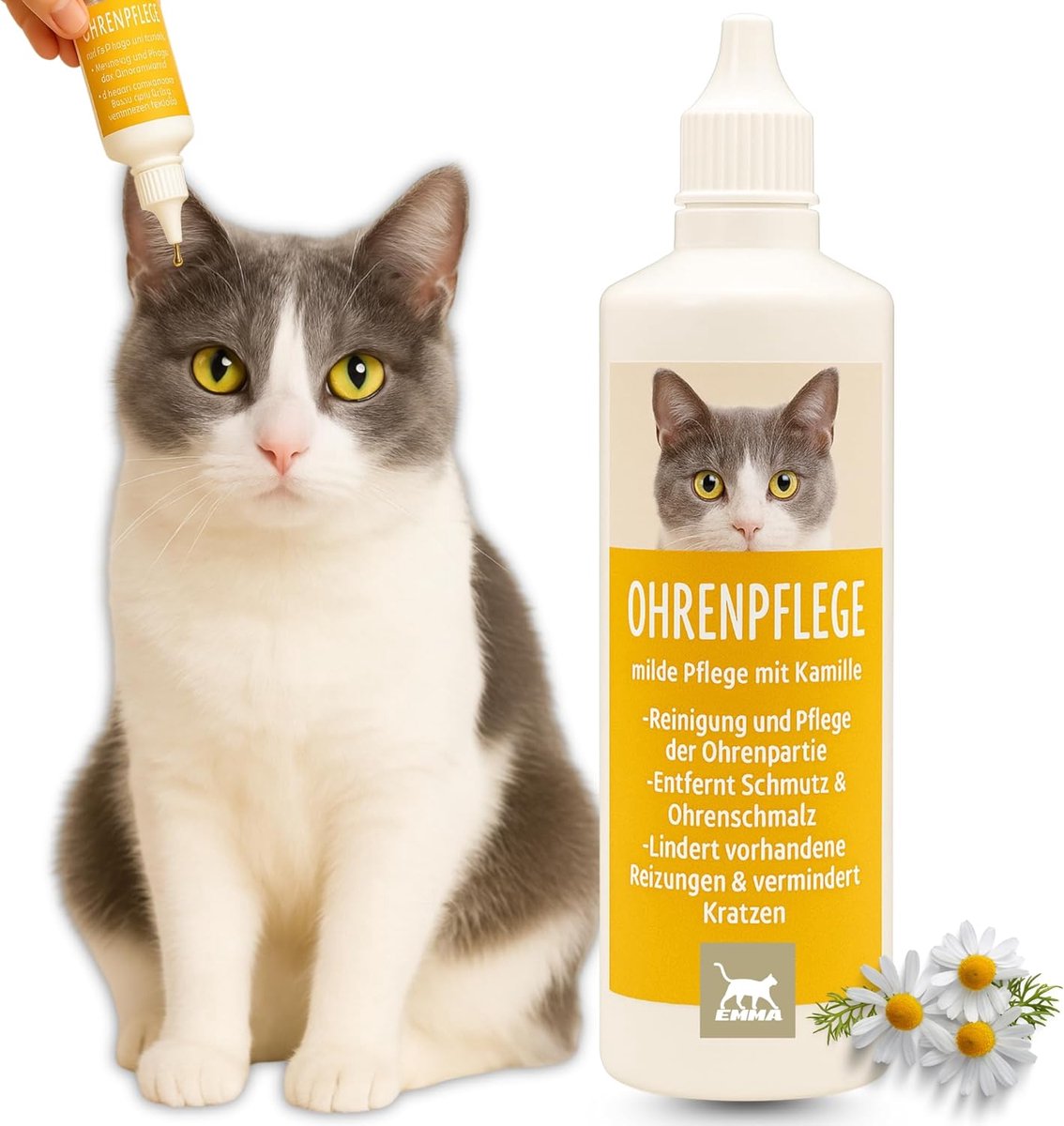 Oorreiniger katten 100 ml - met kamille - tegen jeuk en stank - voor gezonde oren - ShopVlot
