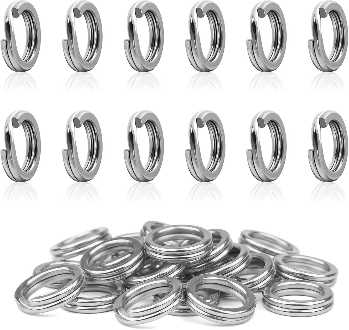 Borgringen 30 stuks - roestvrij staal - veerringen vissen Noorwegen - sterke vis-spanringen (90 kg) - ShopVlot