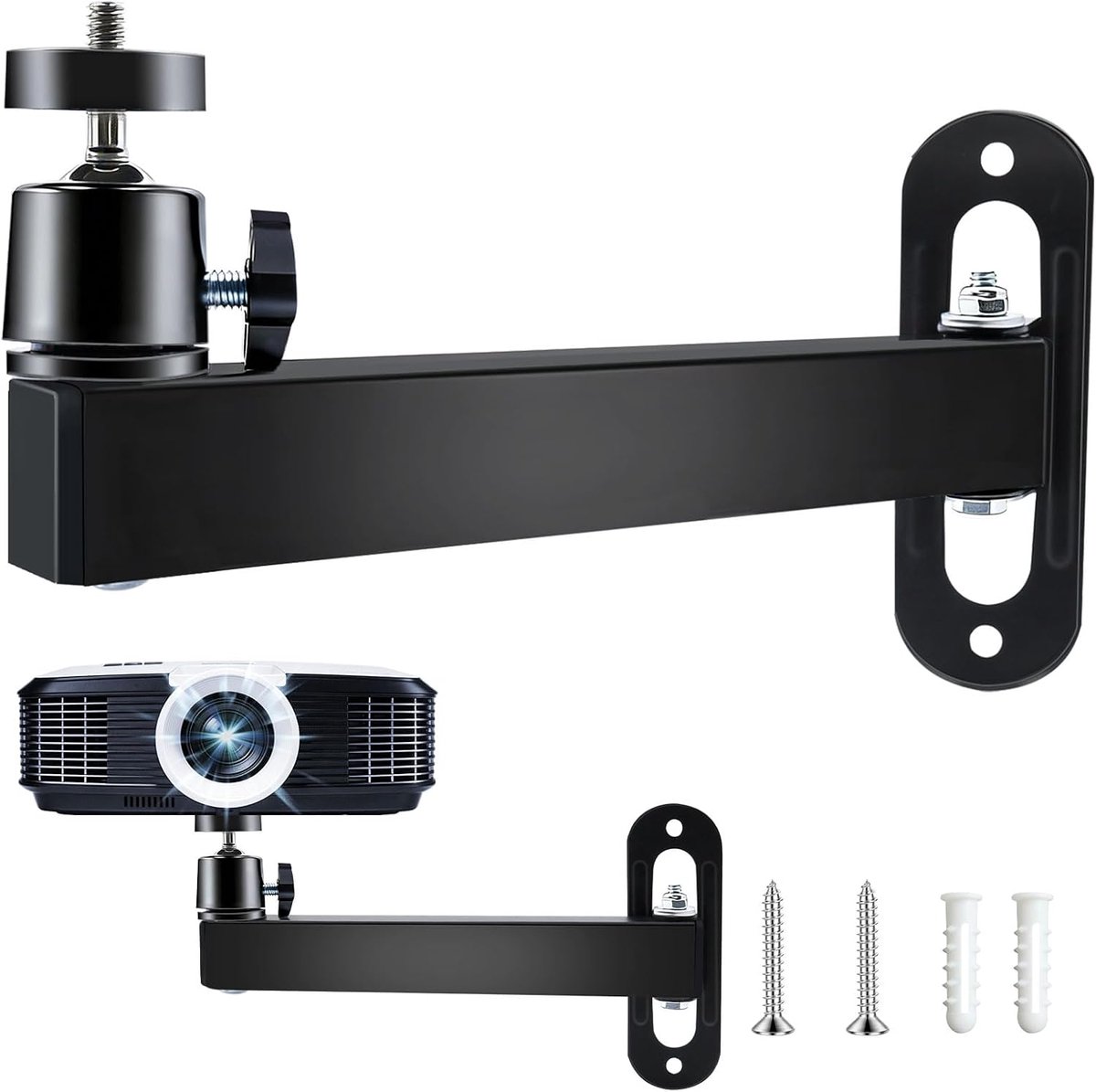 Beamerhouder 360° draaibaar - metaal versterkt - universele 1/4 inch schroefinterface - ideaal voor thuisbioscoop - ShopVlot