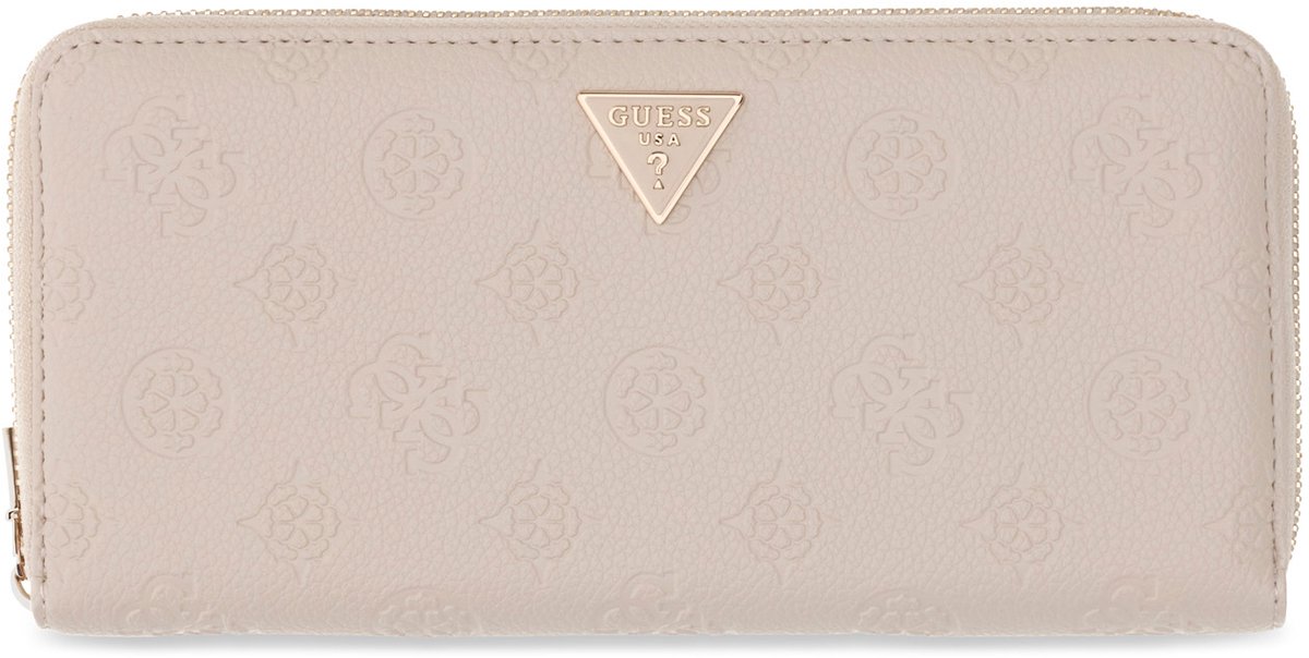 GUESS portemonnee Blake SLG Zip Around Wallet Bone Logo beige