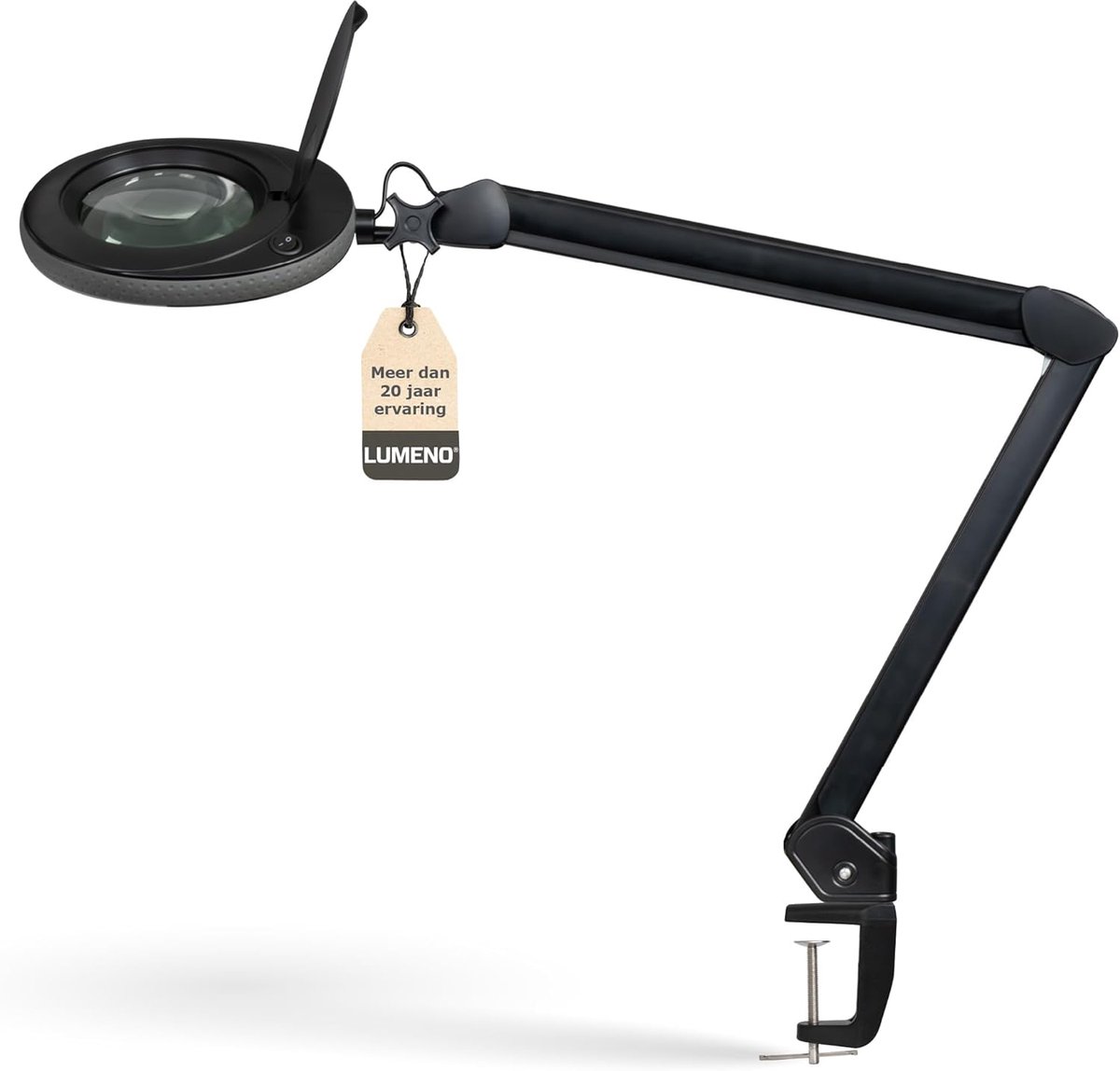 Vergrootglas lamp 127 mm - zwart met rubberen rand - 8 dioptrieën - ideaal voor precisiewerk - ShopVlot
