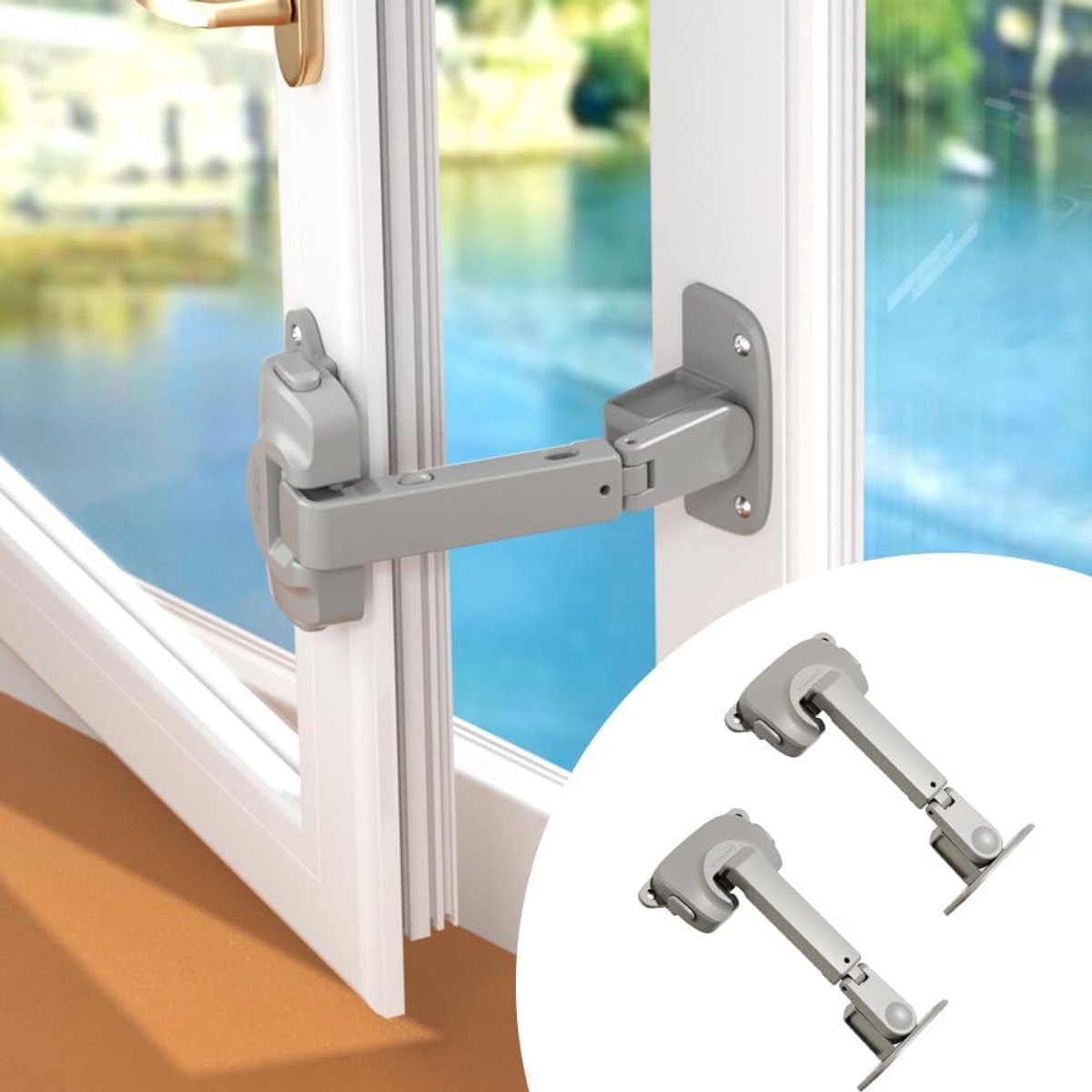 Raamveiligheidslock 2 Pack - Verstelbaar - Geschikt voor UPVC, Houten en Metalen Frames - ShopVlot