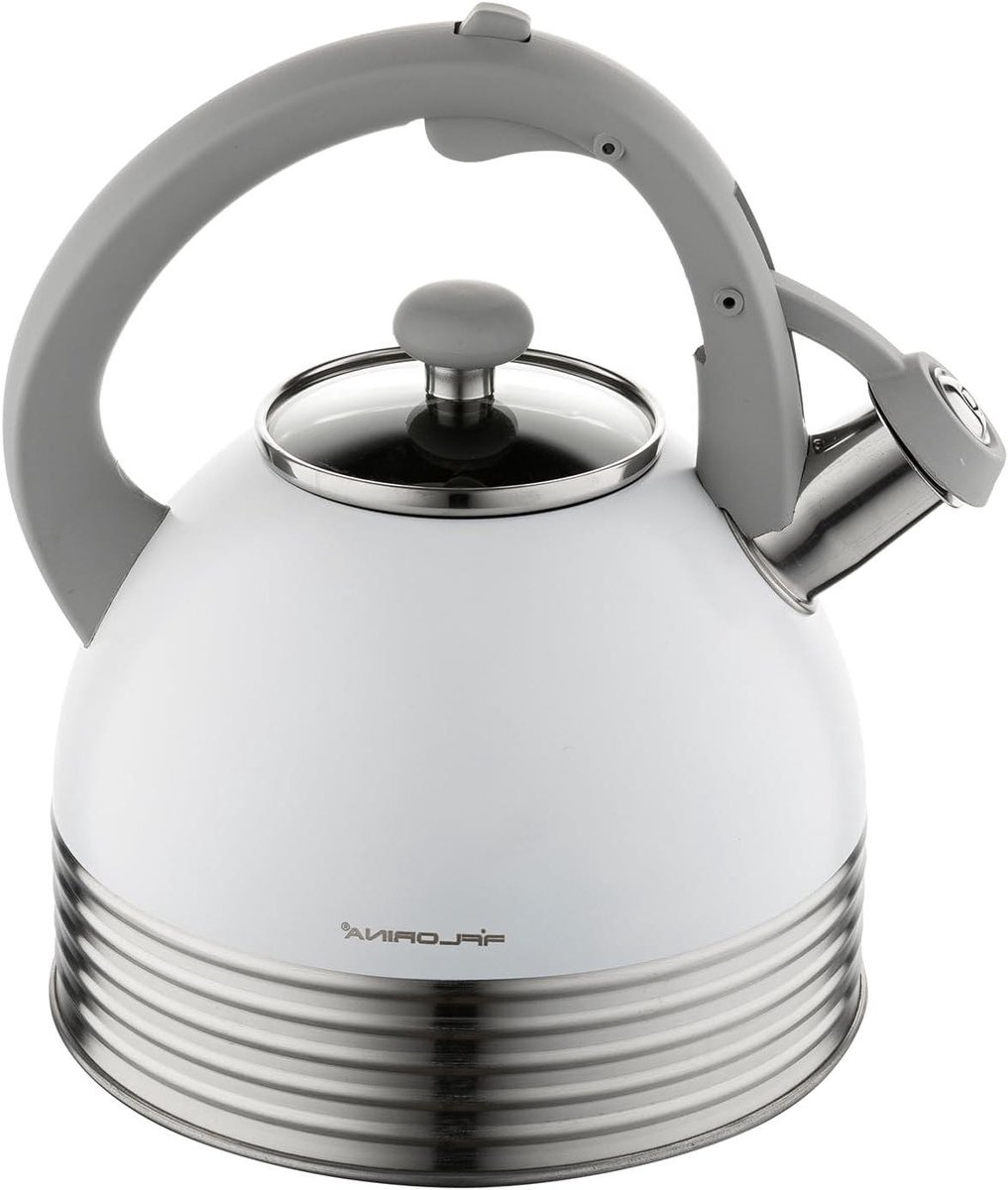Roestvrijstalen Waterkoker - Fluitketel Inductie - Thee Zetten - Afneembaar Fluitje - 29 liter - Wit