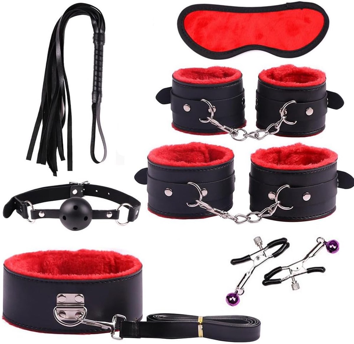 7-delige trainingsset van soepel leer - roze - perfect voor thuisgebruik - ideaal voor armtraining - ShopVlot