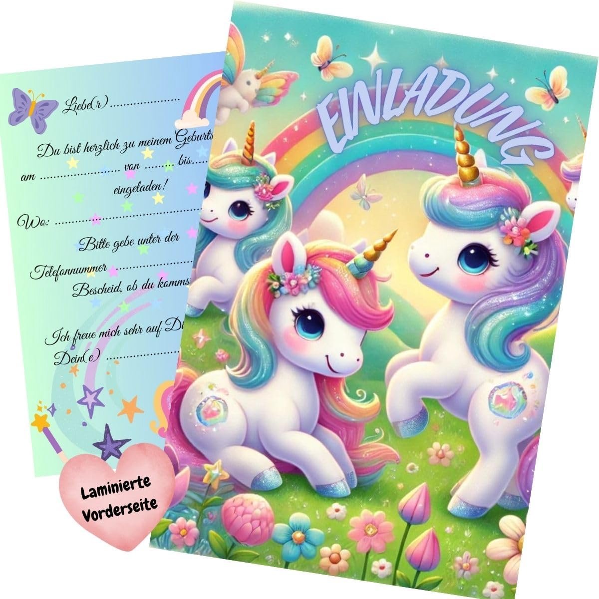 SnelShoppen - 10 Kinderuitnodigingen Eenhoorn - Perfecte Verjaardag Uitnodigingen voor Jongens en Meisjes - Onvergetelijke Feestkaarten - Creatieve Mo