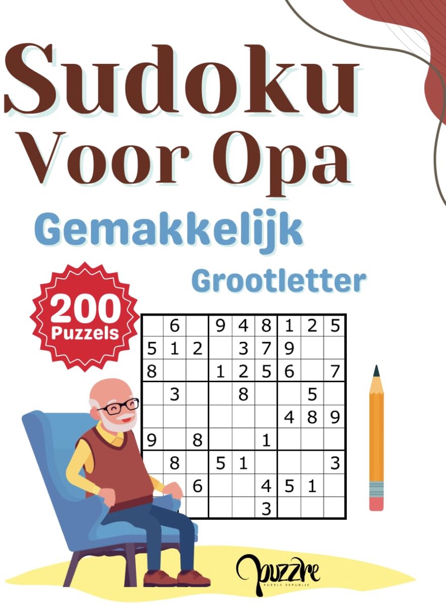 Sudoku voor opa gemakkelijk - grootletter - hersenspellen boeken - stimuleert het brein - ShopVlot