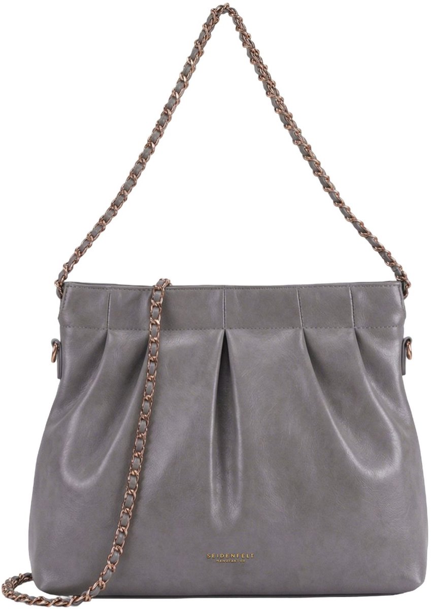 SEIDENFELT MANUFAKTUR schoudertas Loimaa Shoulderbag Light Grey Lichtgrijs
