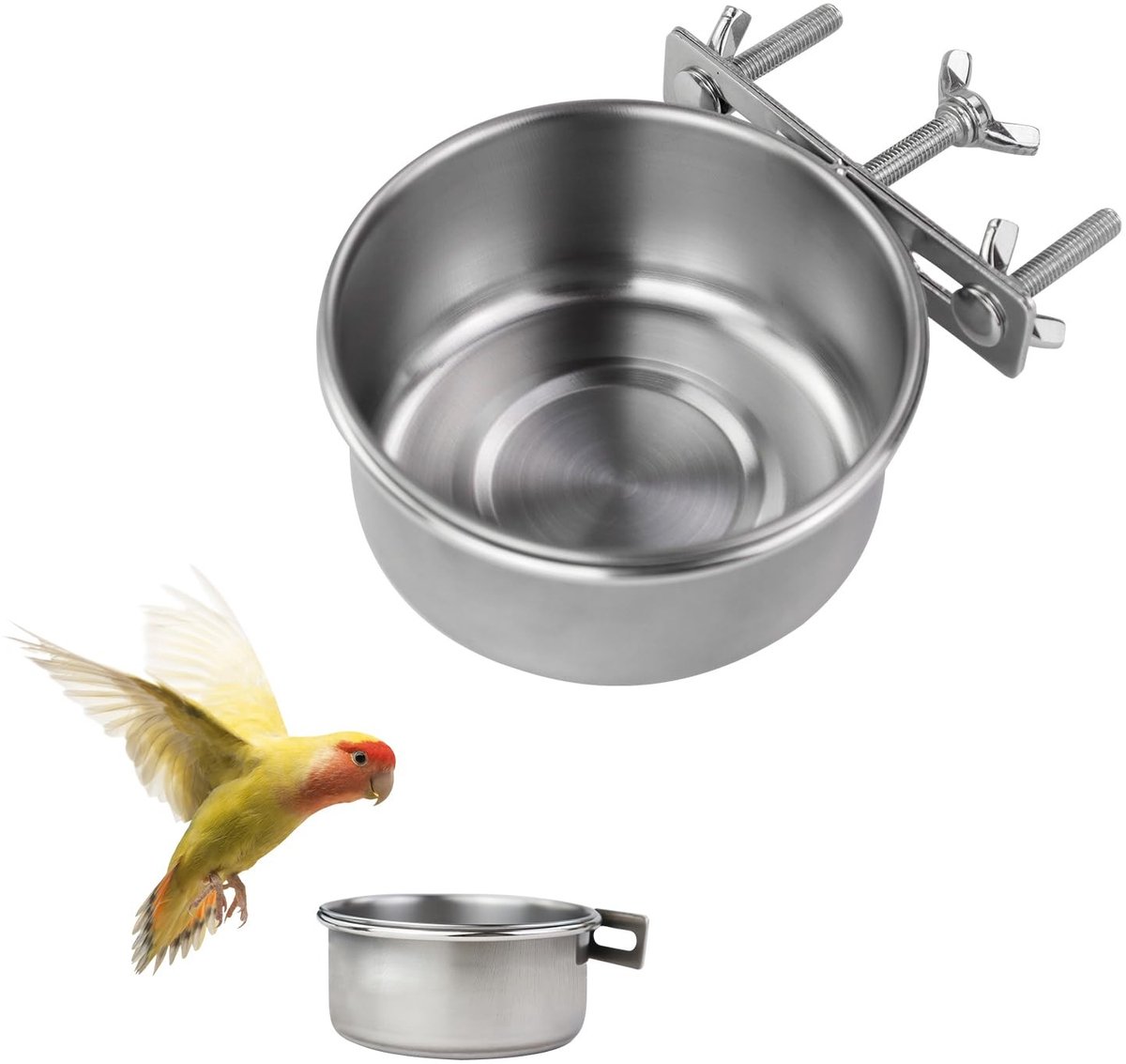 Dailygoods - Afneembare Metalen Voederbak voor Vogelkooien, Stabiele Bakken