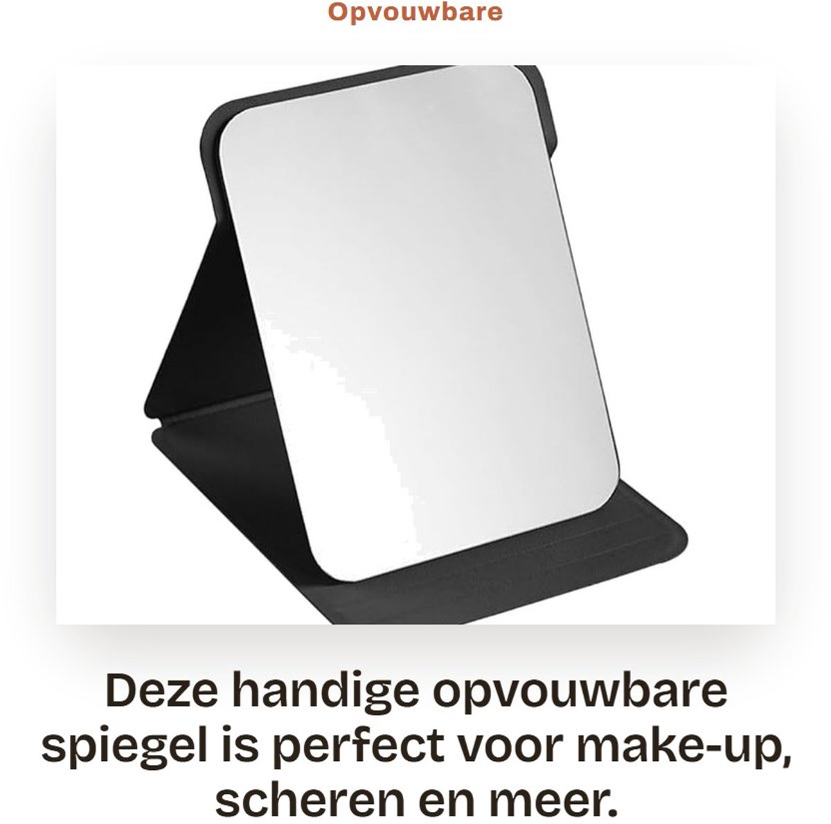 Dailygoods- Opvouwbare Reisspiegel - Draagbare Make-upspiegel - Tafelspiegel met Meerdere Stahoeken - Badkamerspiegel - Scheerspiegel - Zwart PU-leer