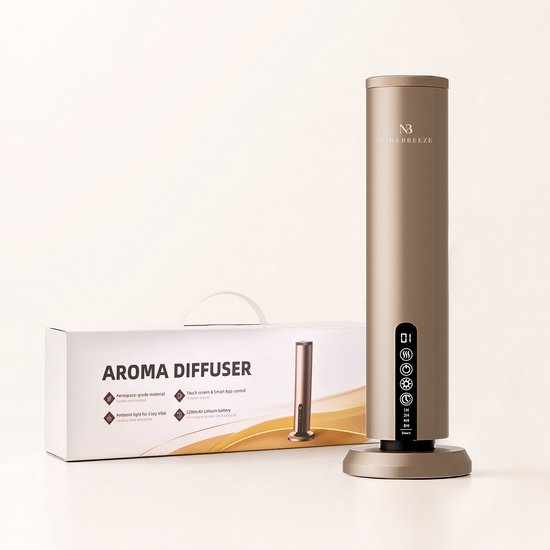 Nira Breeze Smart Aroma Vernevelaar – Luxe Geurdiffuser Zonder Water – Cold Air Diffuser – App Bediening (Android & iOS) – Tot 150 m² – Draadloos & Stil