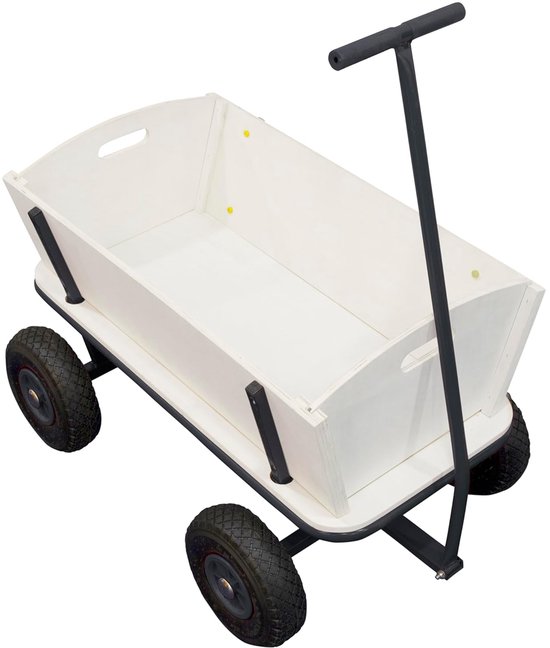 Houten Bolderkar - Strandkar Luchtbanden - Uitjes en Transport - Draaibare Vooras - 97 x 61 x 94.5 cm - Antraciet van Houten — afbeelding 5