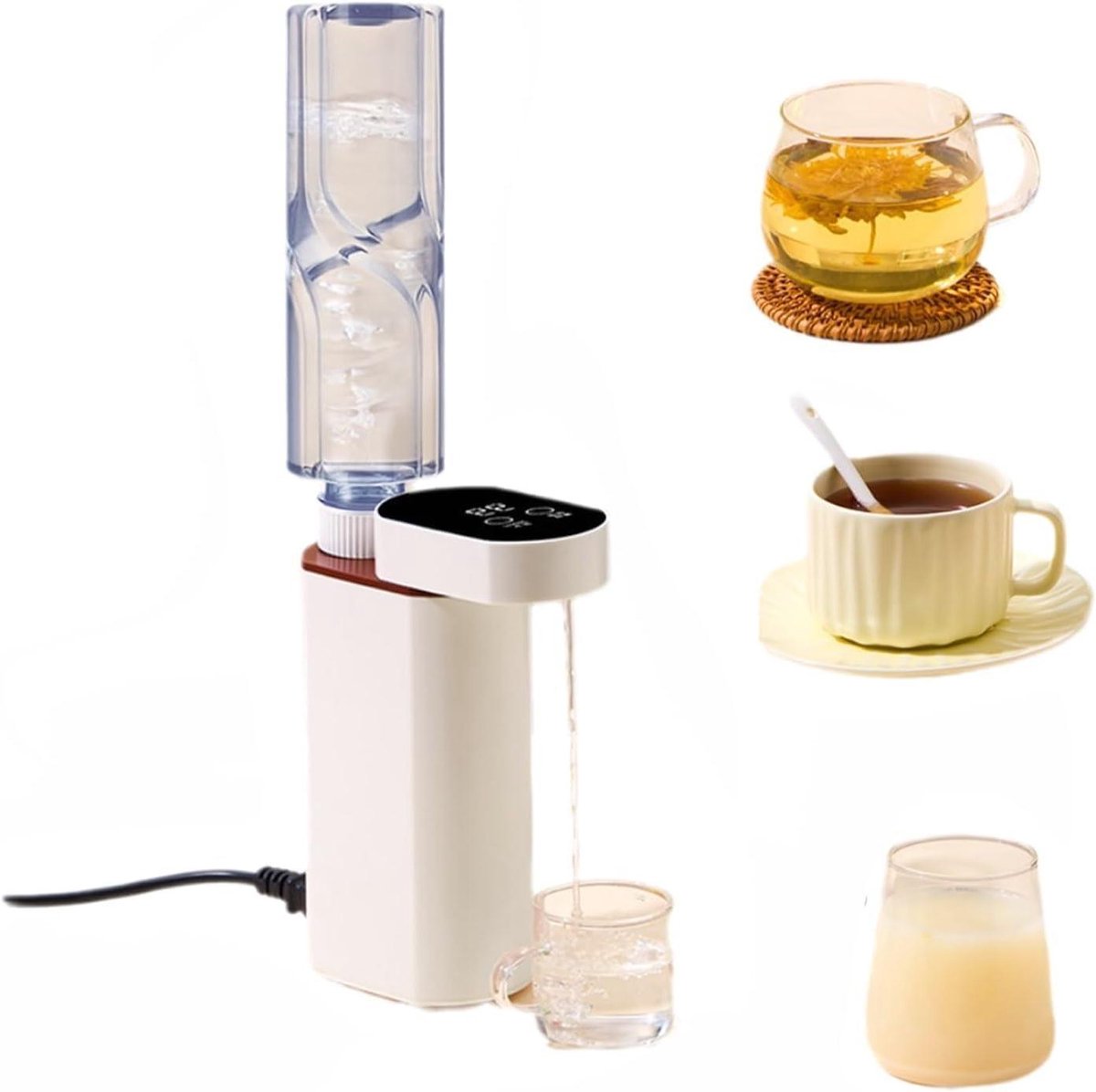 Elektrische Waterkoker - Heetwater Dispenser - Direct Warm Water - 5 Instelbare Temperaturen - Compact Opvouwbaar - Wit