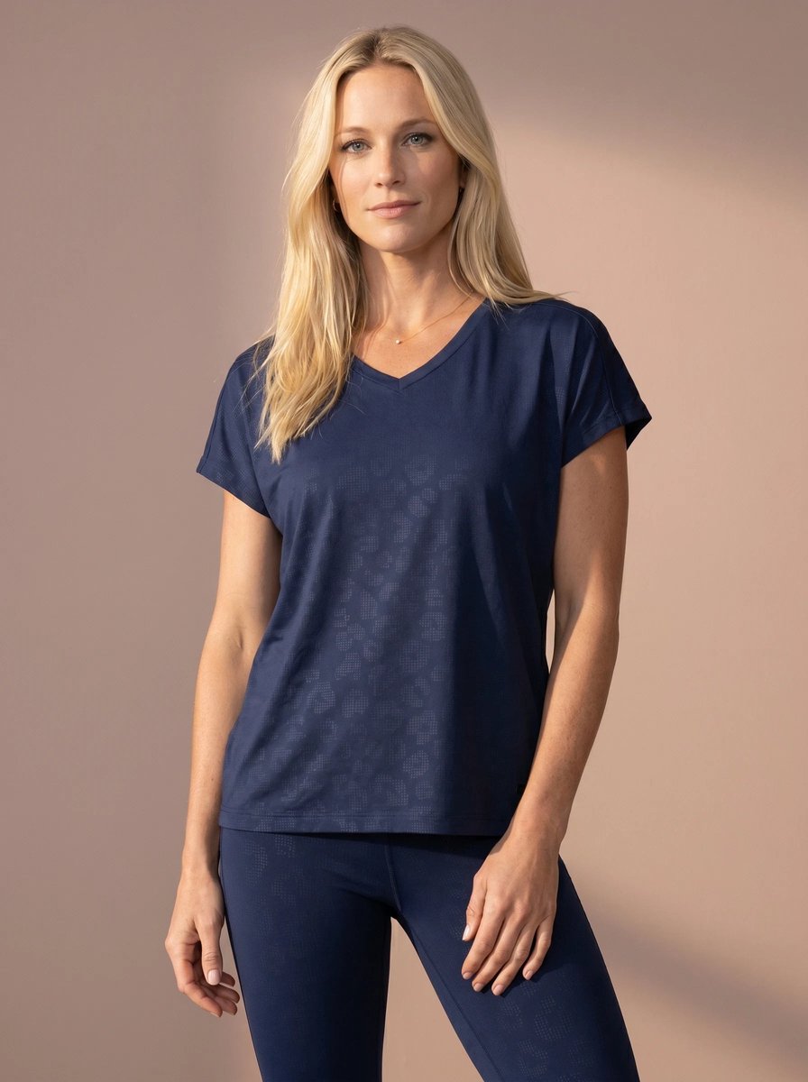 Sjeng Sports SPICE - Maat: S Blue Nox - Tennis Shirt Vrouwen - Sportshirt - 88% polyester, 12% elastaan, ultralichte jersey