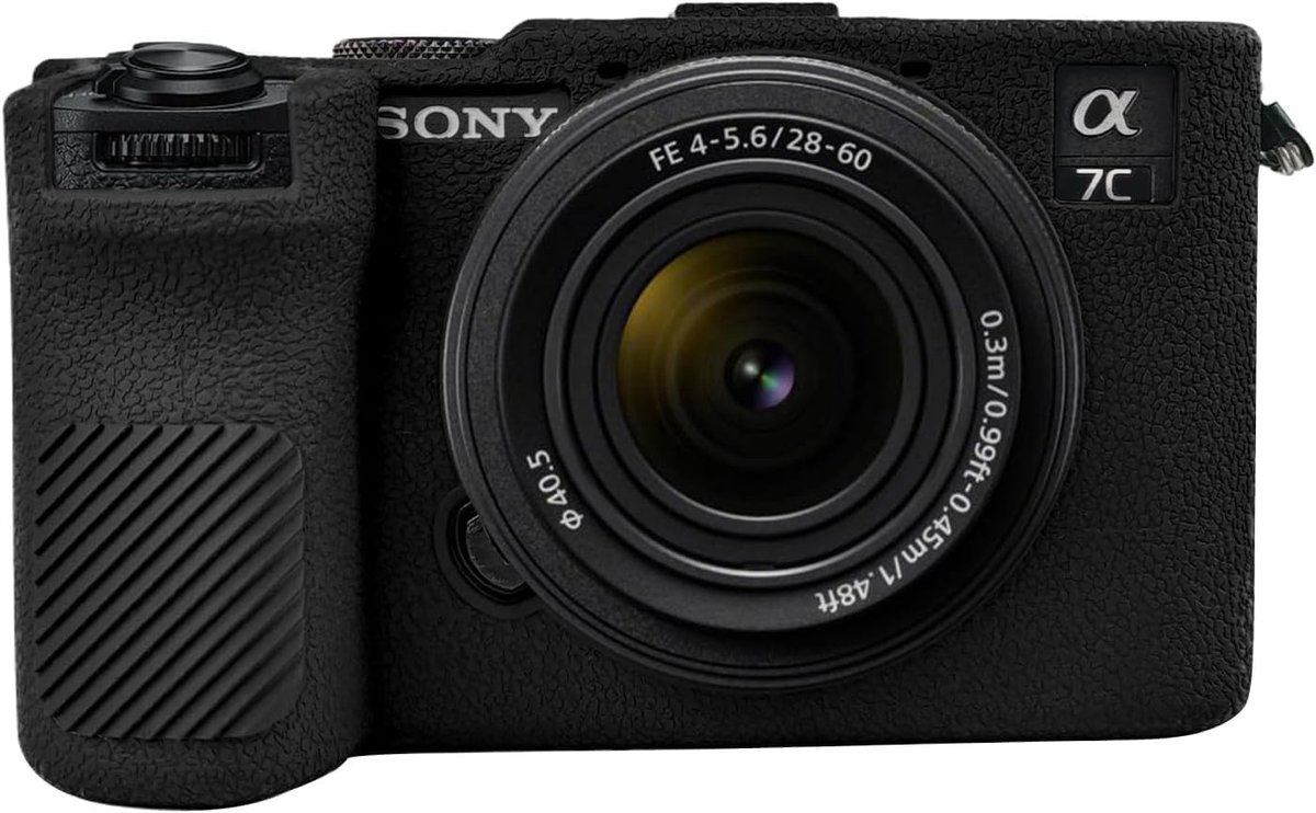 Hoes voor Sony Alpha 7C II Camera van Silicone, Zwart, Duurzame Bescherming, Camera Accessoires, Waterdicht en Schokbestendig