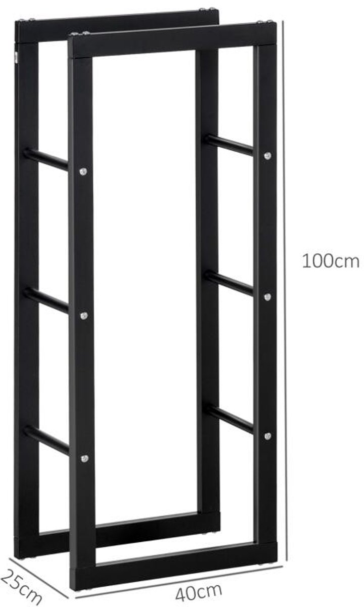 1 stuk - houtkachel - houtkachel voor open haard - houtkachel voor binnen en buiten - max. gewicht 100 kg - 40 x 25 x 100 cm - zwart metaal