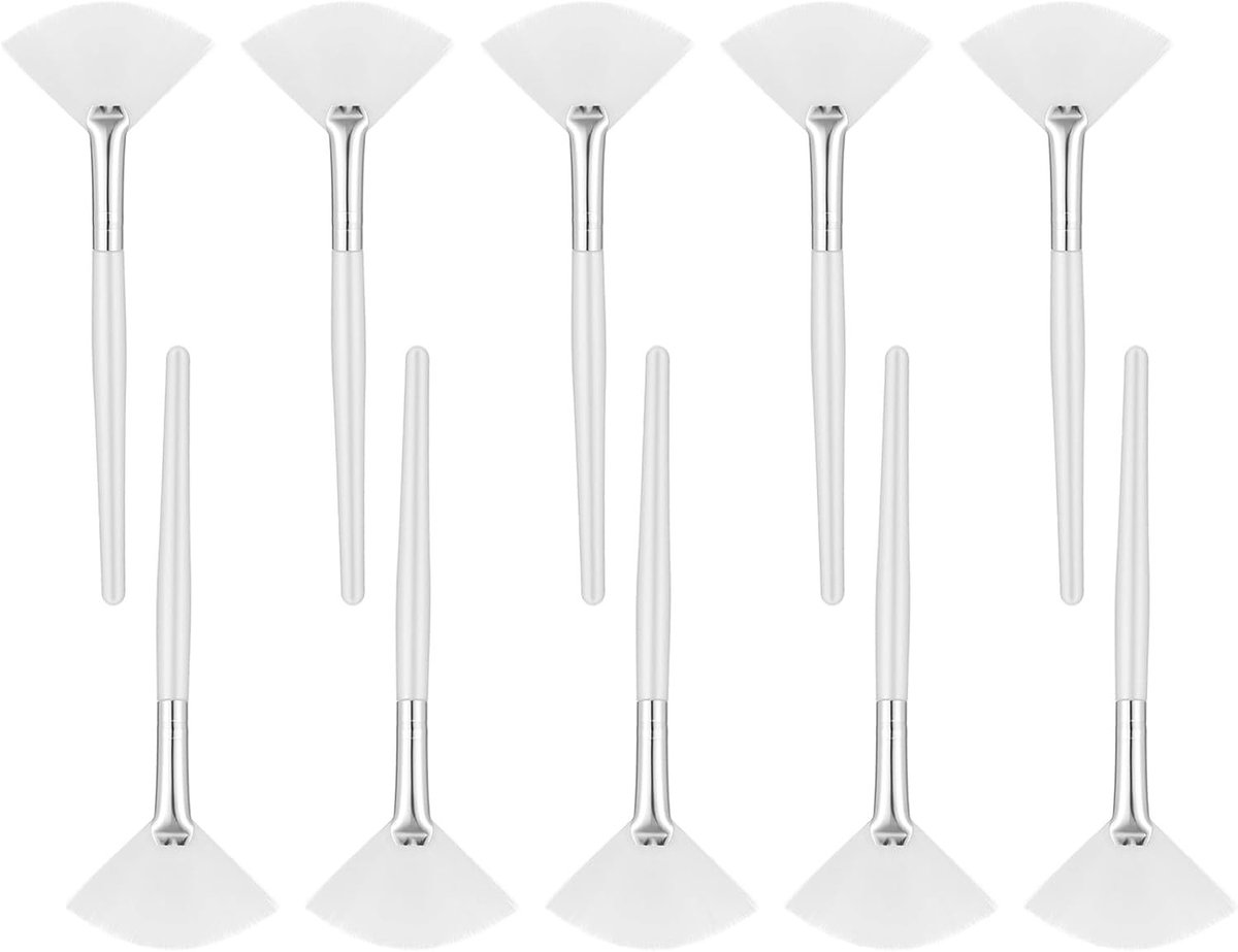 Set van 10 zachte gezichtshaarpenselen voor cosmetische maskers en make-upbehandelingen voor vrouwen en meisjes