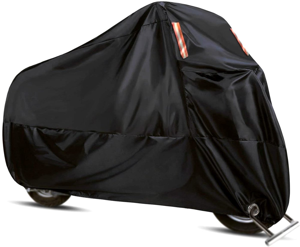 SnelShoppen - WinPower Motorhoes Afsluitbaar Waterdicht 210D Dikker All Weather Binnen Buiten Hittebestendig Motor Opbergtas 240 x 140 x 105cm Zwart X