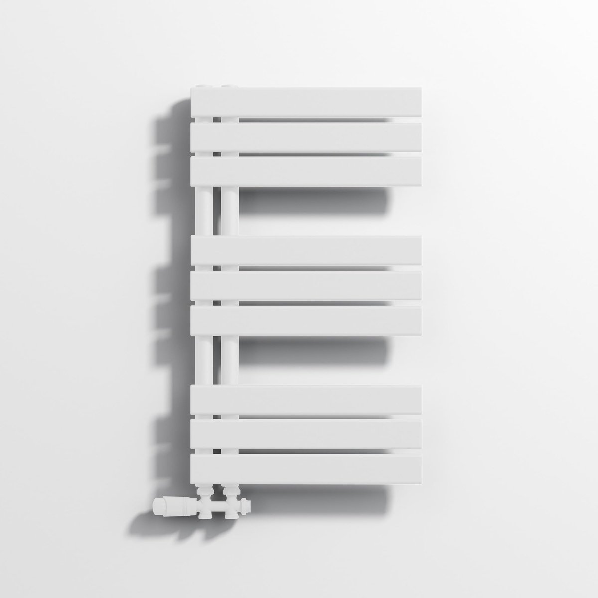 SnelShoppen - Badkamerradiator Handdoekwarmer Wit Plat 800 x 450 cm Zijaansluiting 50 voor Badkamer Verwarming en Comfort