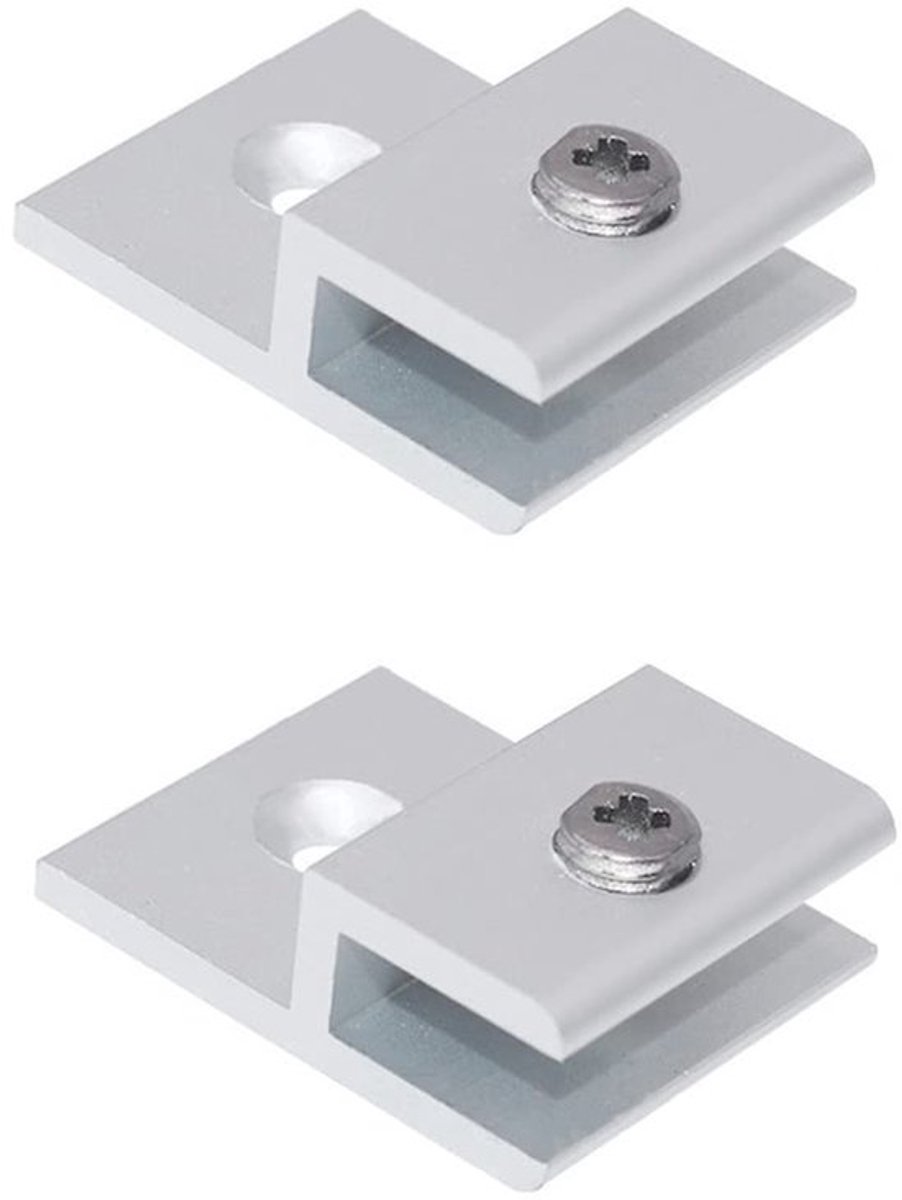Glazen Klemmen H-vorm - 2 Stuks - Aluminiumlegering - Zilver - Draagvermogen 3-5mm - Corrosiebestendig - Waterdicht - Glasclip