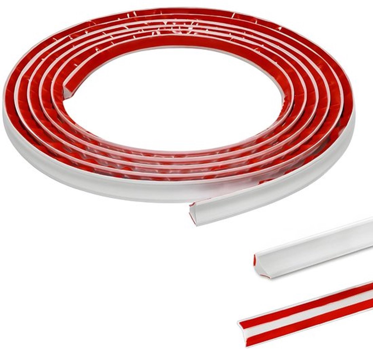 PVC kwadrant trim, flexibele laminaat kralen, zelfklevende plastic muur hoek rand strip - werkblad plafond vloer - kitgieten plint trim - 12 mm x 6 mm