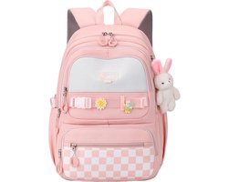 Cute Schoolrugzak voor Meisjes Roze - Kawaii Grote Boekentas voor Kinderen en Tieners - Preppy Schooltas voor Basisschool en Middelbare School
