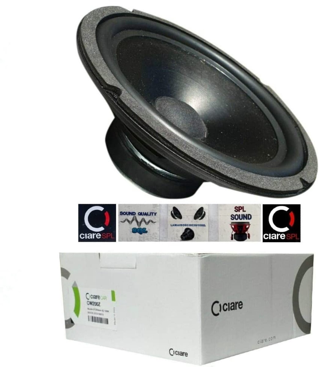 SnelShoppen - 1 Woofer Luidspreker 20 cm 8 inch 80 Watt RMS 160 Watt Max 4 Ohm Rubberen Ophanging Voor Auto Portieren en Kleppen