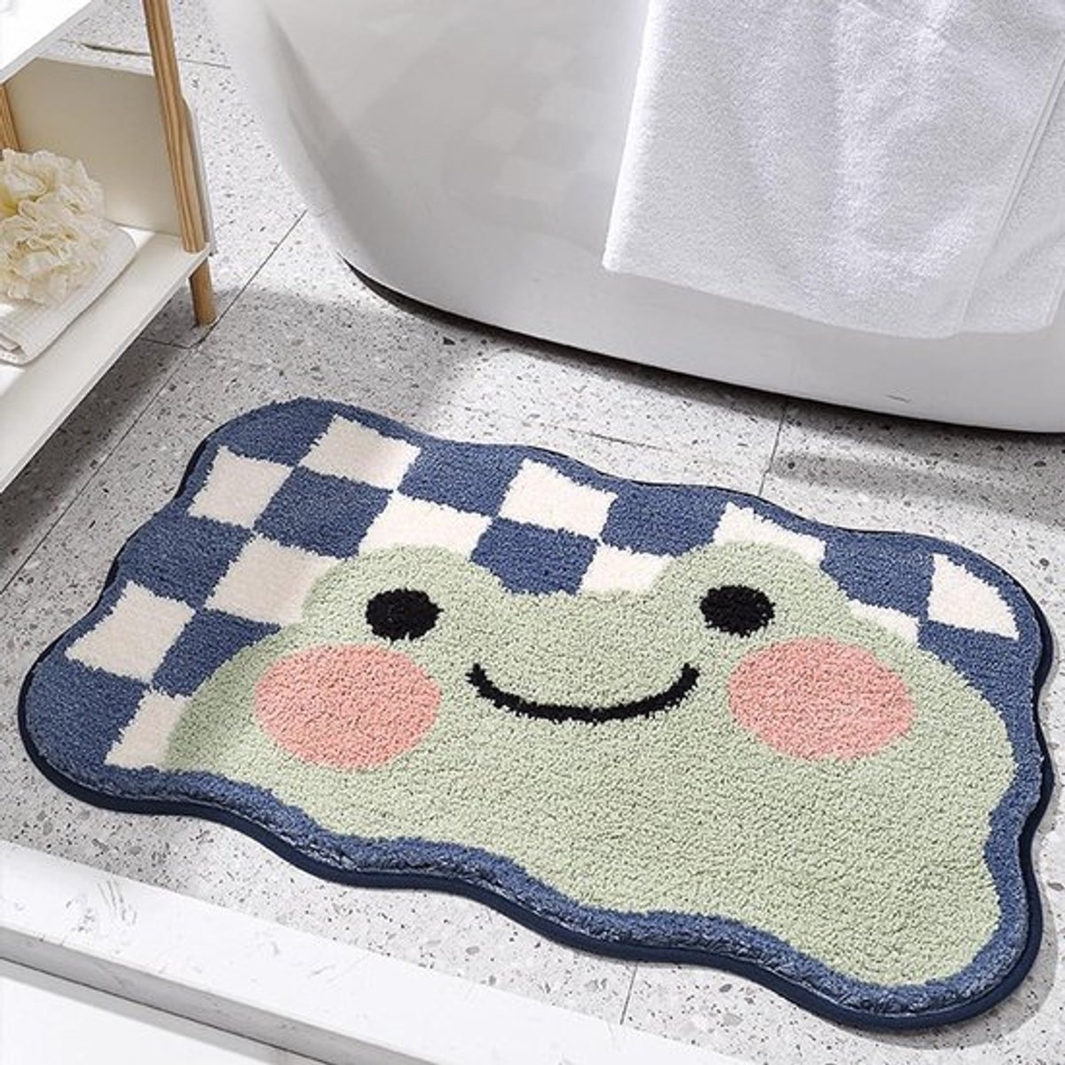 Microvezel badmat met antislip en super absorberend, machinewasbaar - badkamertapijt voor badkamer, douche, slaapkamer - schattig design voor deuropening - 40 x 60 cm