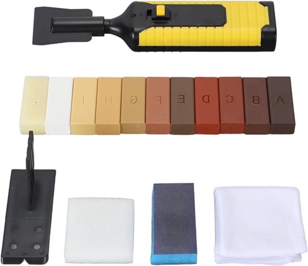 Houten Vloer Reparatie Kit met 11 Kleur Wax Sticks voor Krassen en Schade aan Laminaatvloe
