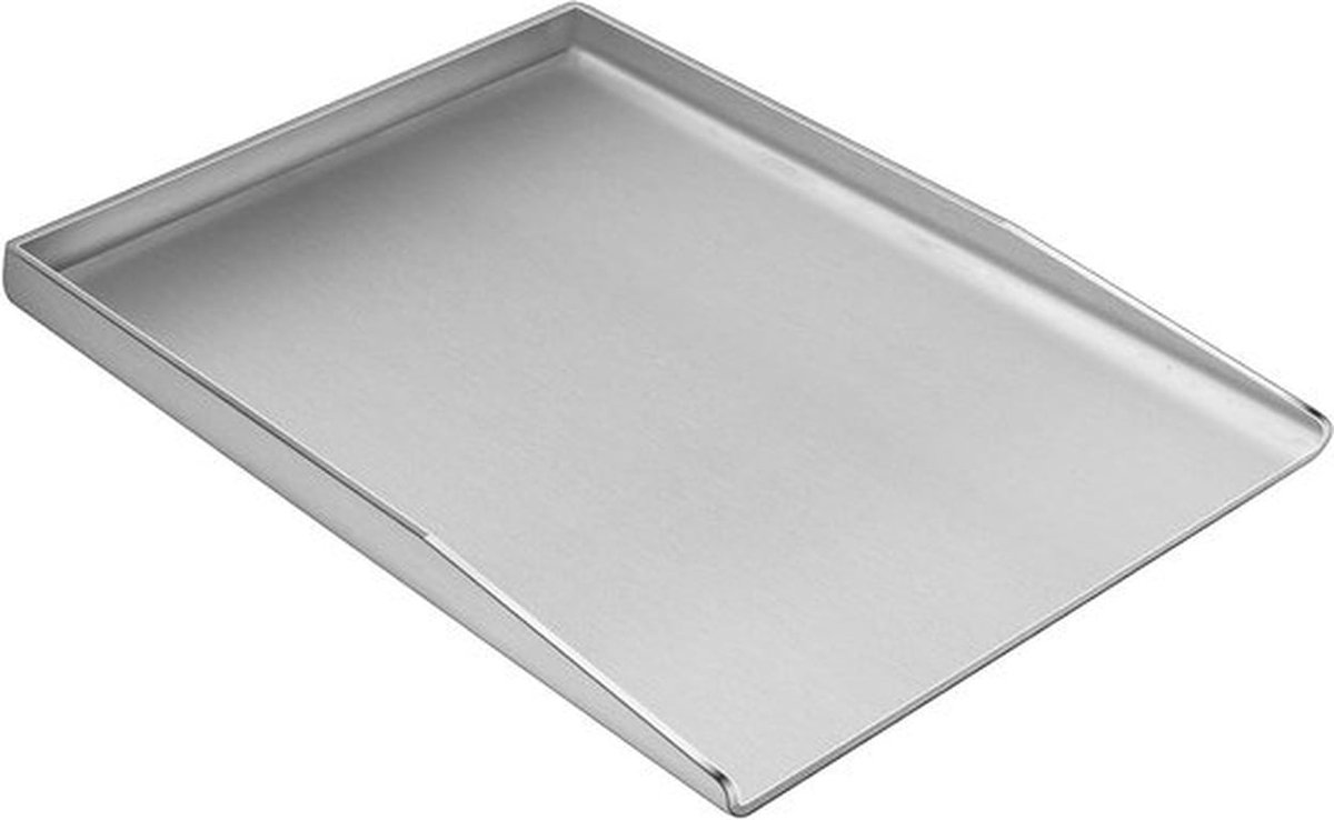 Roestvrijstalen Plancha Grillplaat 27x20 cm voor BBQ en grill geschikt voor gas- en houtskoolgrills rechthoekig en duurzaam