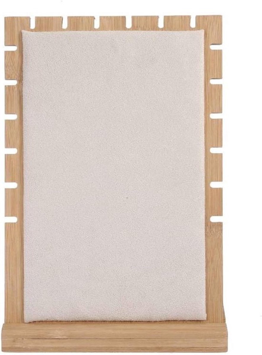 Displaystandaard voor sieraden - Verwijderbare organizer van duurzaam materiaal - Woondecoratie in eco-stijl - Standaardrek voor sieraden met 3 kleuren - Oorbellen, hangers en armbanden - Beige.