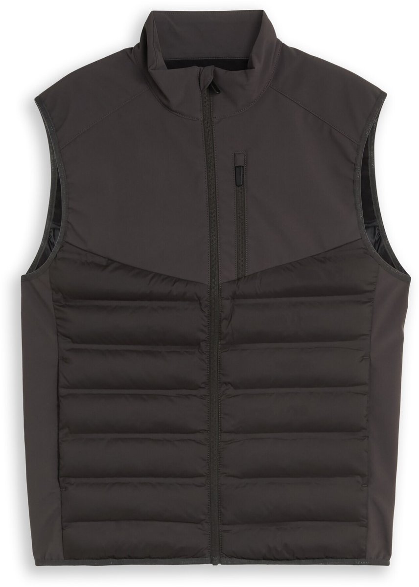 Tom Tailor Denim - Hybride gewatteerd vest met relaxte pasvorm - Maat XXL - Coal Mine Grey