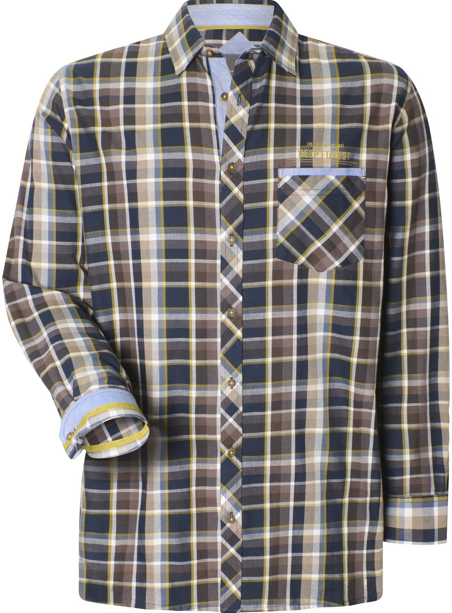Jan Vanderstorm herren Overhemd - 55/56 - bruin - Plus Size