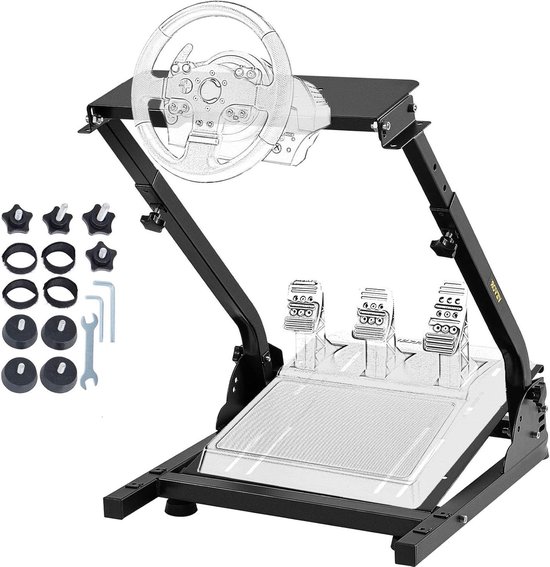 Stuurwielhouder - Race simulator - Gaming - Volledig verstelbaar - 62-80 cm hoogte - Zwart — afbeelding 2