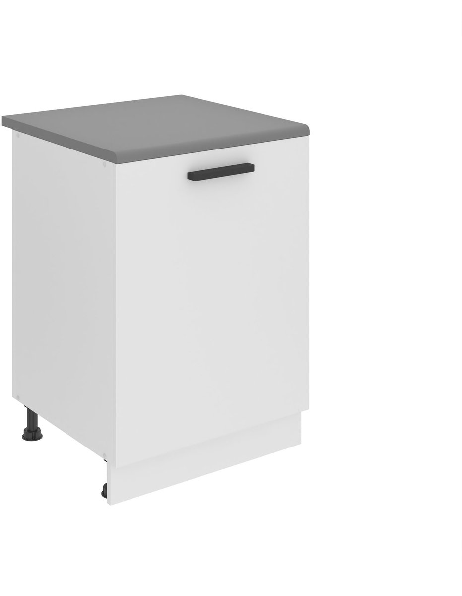 BELINI Keukenonderkast SD 60 cm met 1 Deur met Werkblad - Wit Mat