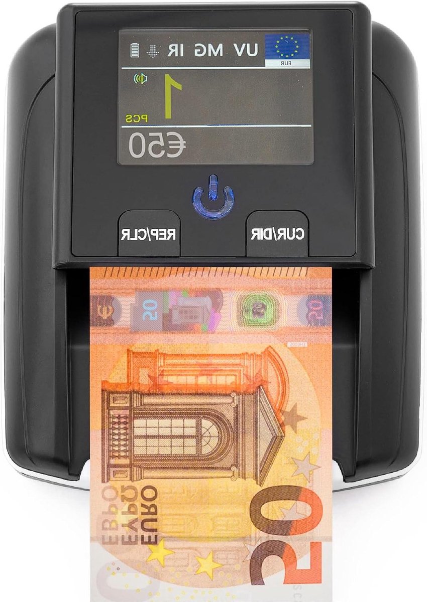 Valsgelddetector - Bankbiljetten teller - Geld controleren - 2-in-1 functie - 19 x 16 x 14 cm - Zwart
