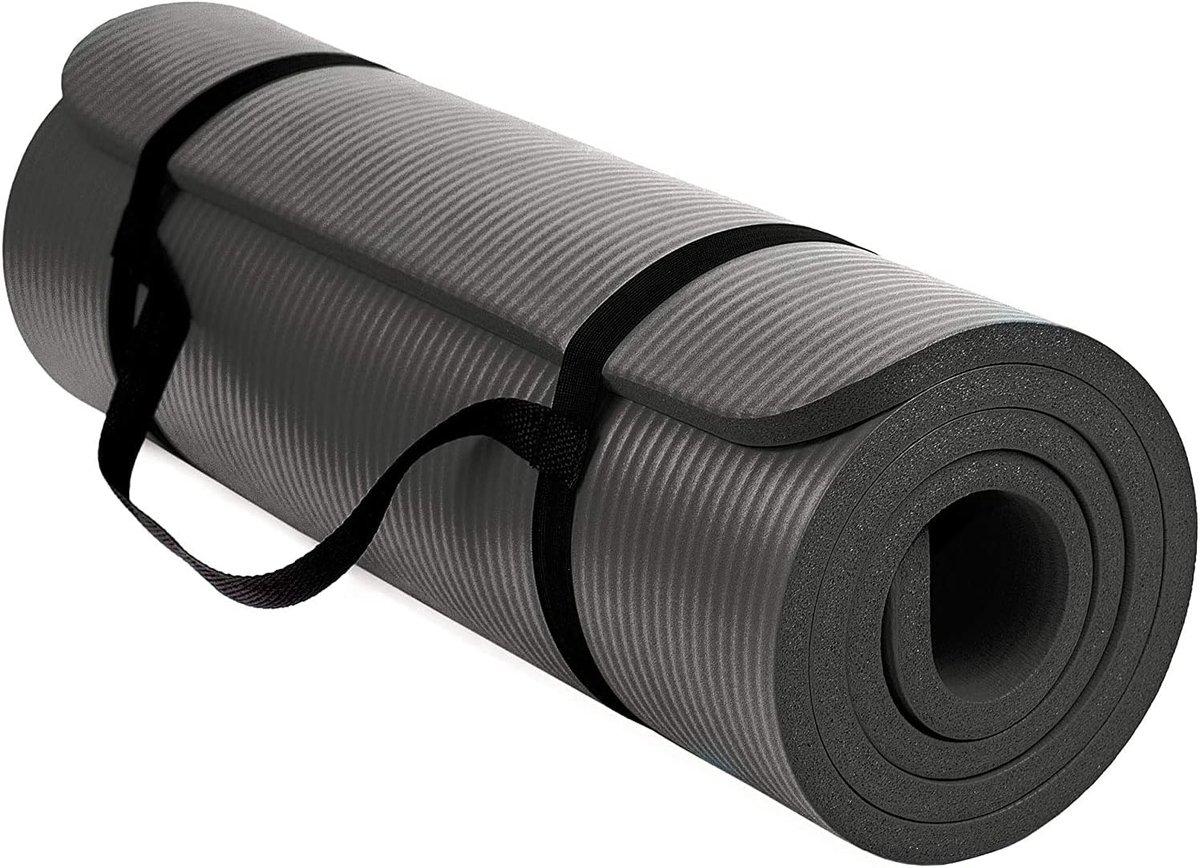 SnelShoppen - TechFit Yogamat Antislip 180x60 cm - Dikke Pilatesmat 10 mm voor Thuis Sportschool - Fitnessmat voor Aerobic, Rekbaarheid en Camping