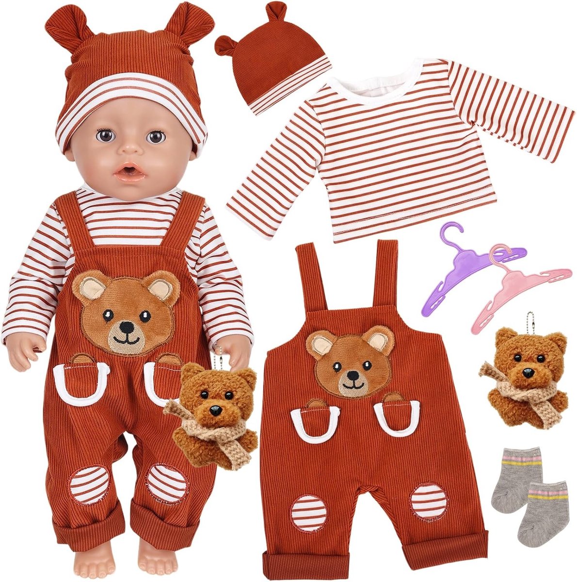 Kleding voor poppen van 36-43 cm voor meisjes - Schattige outfits, accessoires en mode