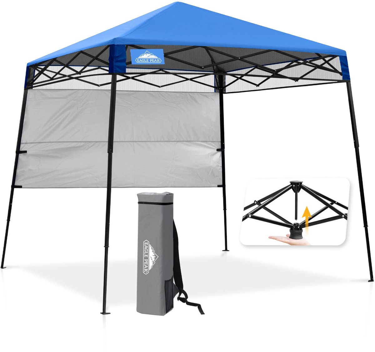 SnelShoppen - Lichtgewicht Draagbare Luifel 2,5 m x 2,5 m - Compacte Opvouwbare Schuilplaats met Rugzak - Perfect voor Camping, Tuinfeesten en Zomerac