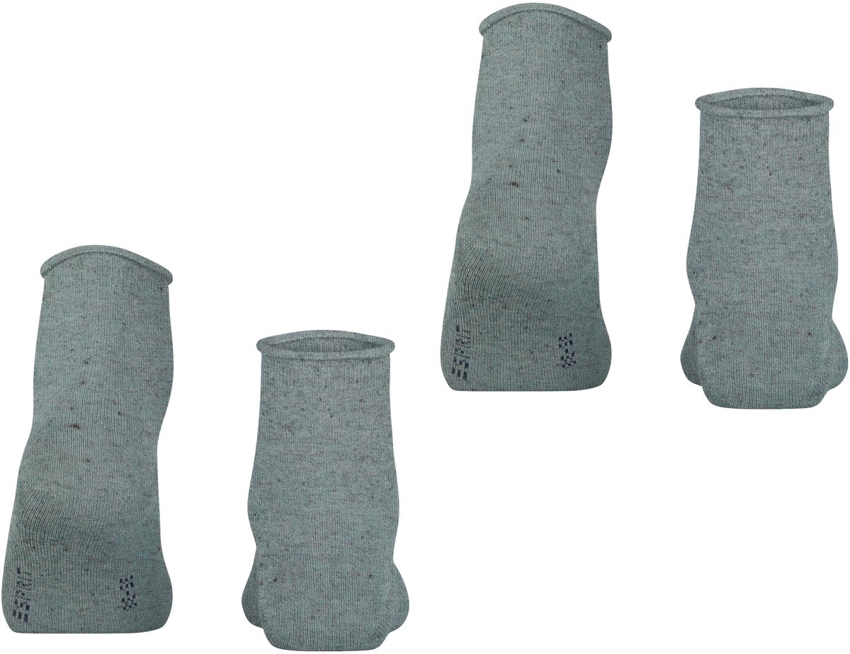 Esprit Icy Dots 2 Pack eenkleurig katoen multipack sokken dames grijs - maat 35-38